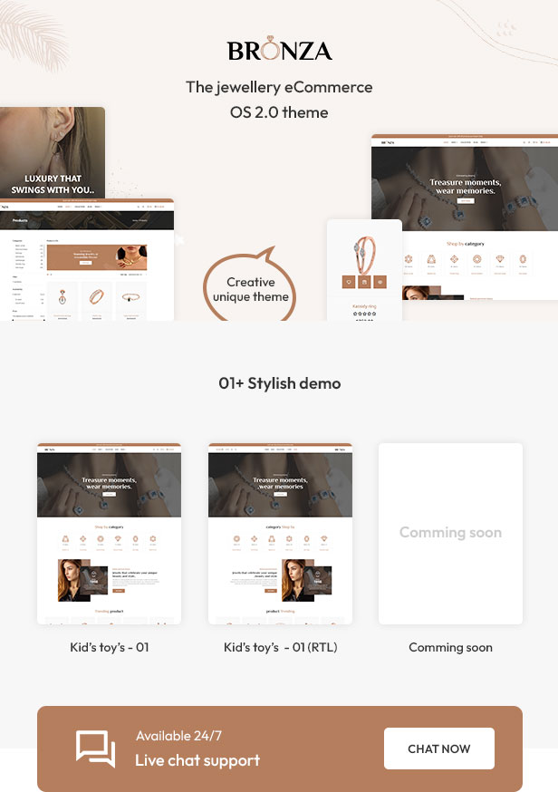 Bronza - Jewellery eCommerce Responsive Shopify 2.0 Theme - 1